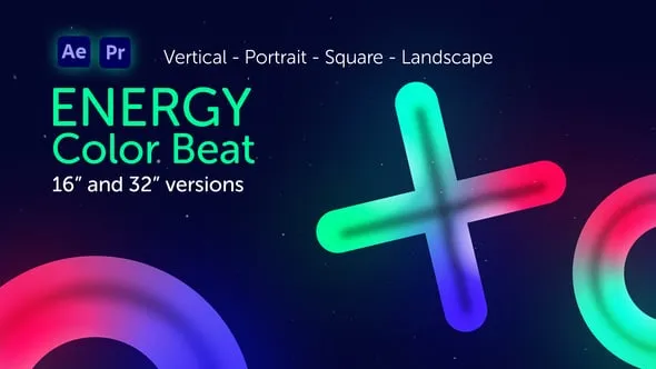 动感能量色彩快闪节奏文字标题展示片头AE与PR模板下载 Energy Color Beat