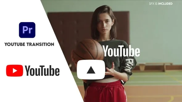 抖音youtube网络视频标志LOGO过渡包装元素PR模板 Youtube Transitions pack