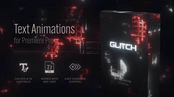32个抽象标题毛刺故障文本动画预设PR模板下载 Titles for Premiere Pro