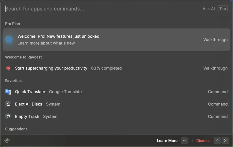 Raycast Pro v1.100.2 破解版 Mac快捷启动器
